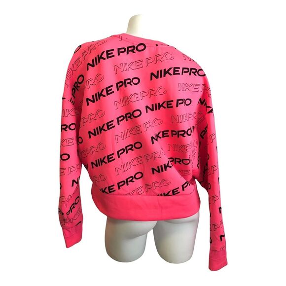 NWOT Nike Pro Dri Fit Pink Loose Fit Sweatshirt Pullover Top Training Womens M - Picture 4 of 8